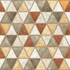 Triangular Seamless Pattern Design Earthy Tones Textiles Interior Decor Aesthetic Geometry Symmetrical Layout