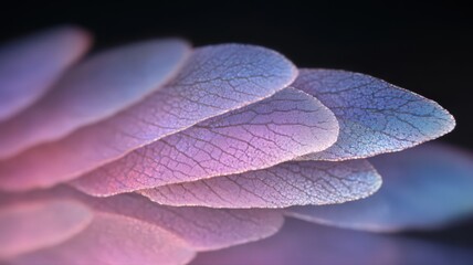 Obraz premium Translucent Layered Leaves in Pink and Blue Hues