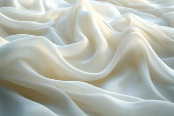 Fototapeta premium Crumpled White Fabric Texture Close-Up