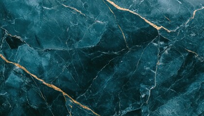 Naklejka premium Teal Marble Texture With Gold Veining And Sparkle