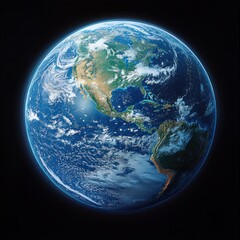 3D Earth Globe Illustration with Vibrant Continents and Oceans
