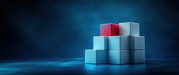 Political Election Poster with Tiles and Logo on Navy Background