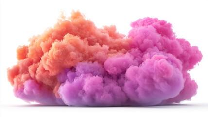 Abstract cloud with sunset colors isolated on white background
