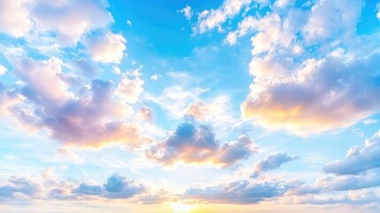 Obraz premium Sunset Sky Colorful cloudscape at sunset, background for design