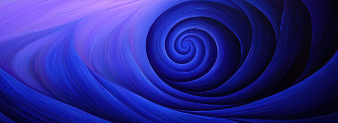 Fototapeta premium Swirling blue waves create mesmerizing spiral pattern in this artwork