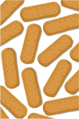 Delicious milk cream cookies on white background