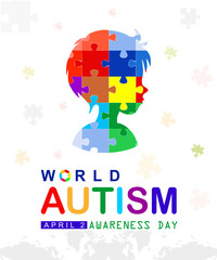 Naklejka premium World Autism Awareness Day. World Autism Day. Banner, Flyer, Poster for Health Care Awareness campaign for Autism.
