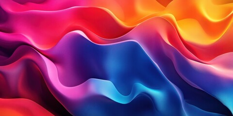 Obraz premium Abstract Colorful Waves: Vibrant Gradient Swirls of Red, Orange, Blue, and Pink Hues