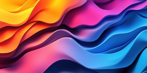 Fototapeta premium Abstract Colorful Waves: Vibrant Gradient Swirls and Fluid Design in Digital Art