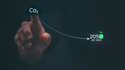 Carbon Dioxide Reduction To solve the global climate crisis and reduce global warming. Concept of...