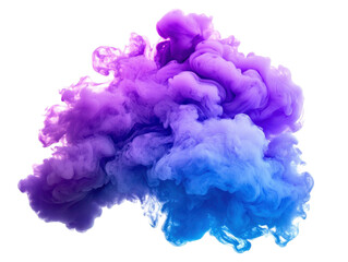Fototapeta premium Abstract vibrant cloud of blue and purple smoke against black background creating a colorful and dynamic visual effect