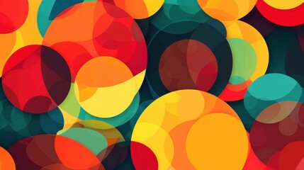 Vibrant Abstract Artwork with Overlapping Colorful Circles Design