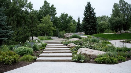 Landscaping Pathway Through Gardens