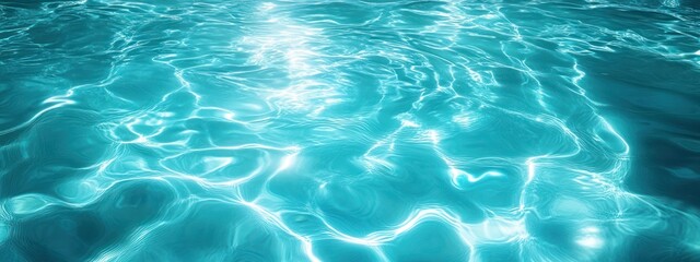 Obraz premium Clear Blue Water Surface with Gentle Ripples and Light Reflections Underwater Tranquil Scene