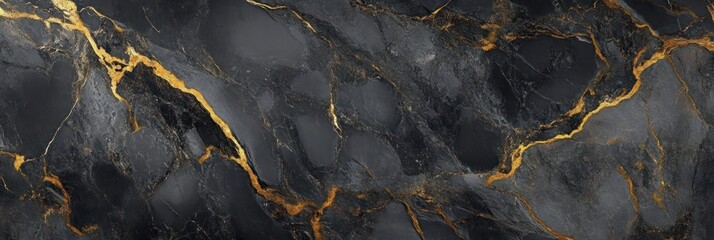 Fototapeta premium luxurious black marble with golden veins texture elegant design