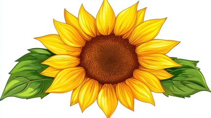 Fototapeta premium Bright and Cheerful Sunflower with Vibrant Yellow Petals