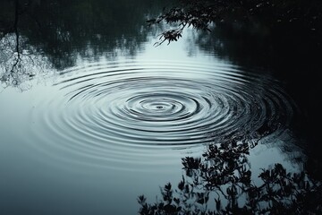 Abstract Minimalist Water Ripples Surface with Soft Light and Fluid Patterns Background
