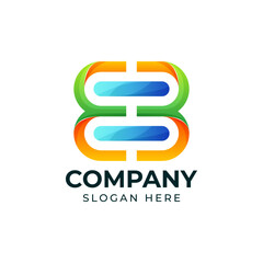 Abstract letter b logo with fun color