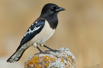 Fototapeta premium Profile View Of Perched Bird On Rock