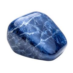 A Sodalite Stone with Blue Coloring Isolated on Transparent Background