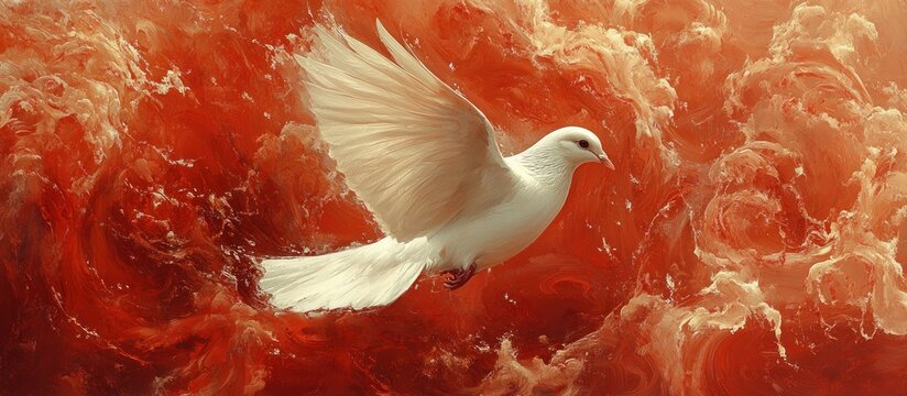 Pentecost Holy Spirit Christian Watercolor Banner Faith Spirituality Art Redeeming Power