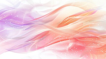 Abstract Soft Pastel Waves Background with Flowing Curves and Elegant Circles – Modern Art Design