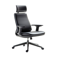 A Sleek Ergonomic Office Chair with Lumbar Support Isolated on Transparent Background