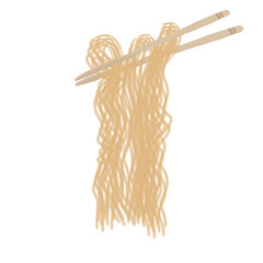 vector noodles with chopstick icon logo. ramen spaghetti symbol design illustration