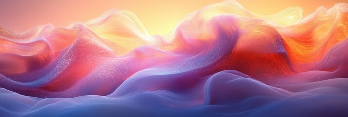 Obraz premium Pastel Gradient Holographic Abstract Background in Ethereal Surreal Style with Soft Gradient and Dreamy Textures