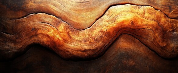 Close-up Oak Wood Texture with Intricate Grain Patterns and Warm Natural Light