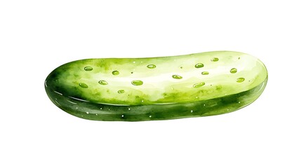Watercolor style cucumber illustration food art fresh produce kitchen close-up view