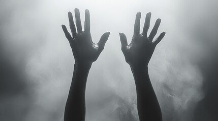 Undead Hands Reaching from the Ground in a Dark Graveyard Scene