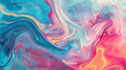 Colorful Abstract Fluid Art &ndash; Vibrant Swirling Paint Texture
