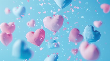 Romantic Abstract Heart Painting &ndash; Pink and Blue Swirl Art