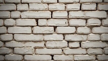 Obraz premium Vintage White Painted Brick Wall Architectural Texture Background