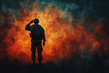 Veterans Day Tribute Saluting Soldiers Honoring Those Who Served American Flag Background