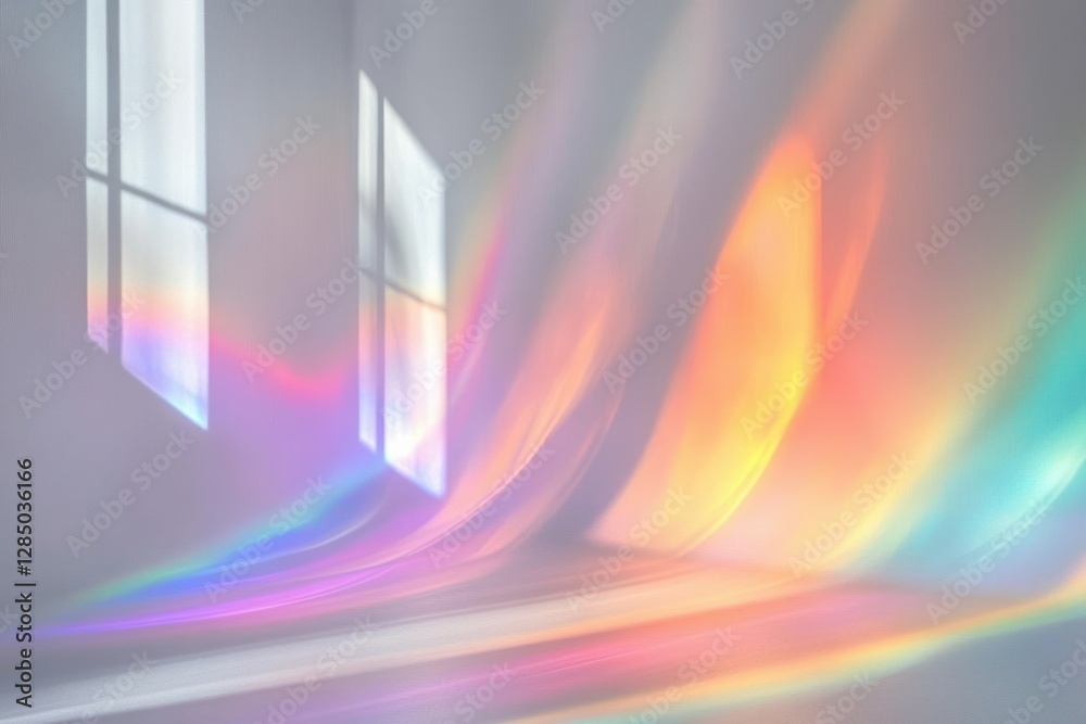Aufkleber ethereal rainbow shadows minimalistic abstract composition