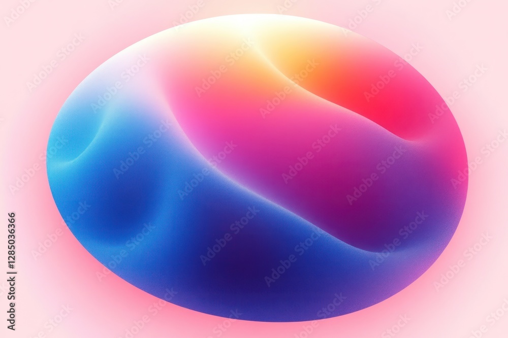 Poster abstract gradient circle design with blue and pink hues soft lighting fluffy texture minimalist past