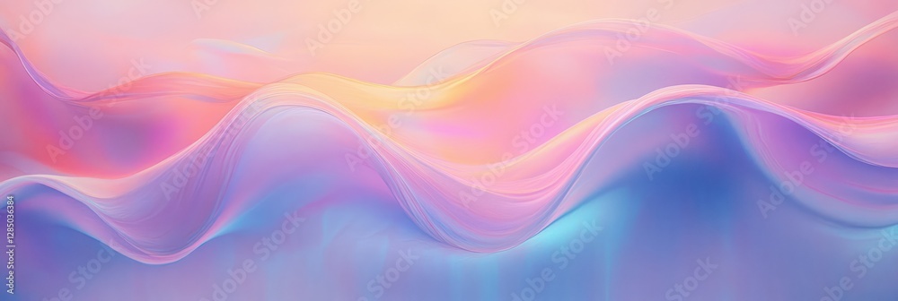 Aufkleber Iridescent Pastel Abstract Background with Flowing Colors and Soft Gradients in Retro Style