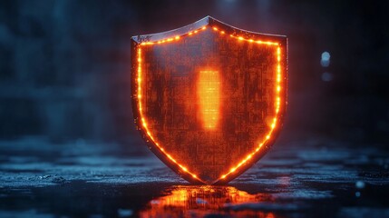 A pixel shield with glowing patterns