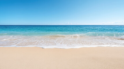 Fototapeta premium tranquil beach with gentle waves lapping at shore, inviting relaxation