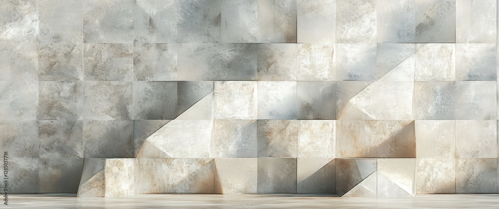 Aufkleber abstract geometric pattern with soft colors and textured surfaces for modern decor and design