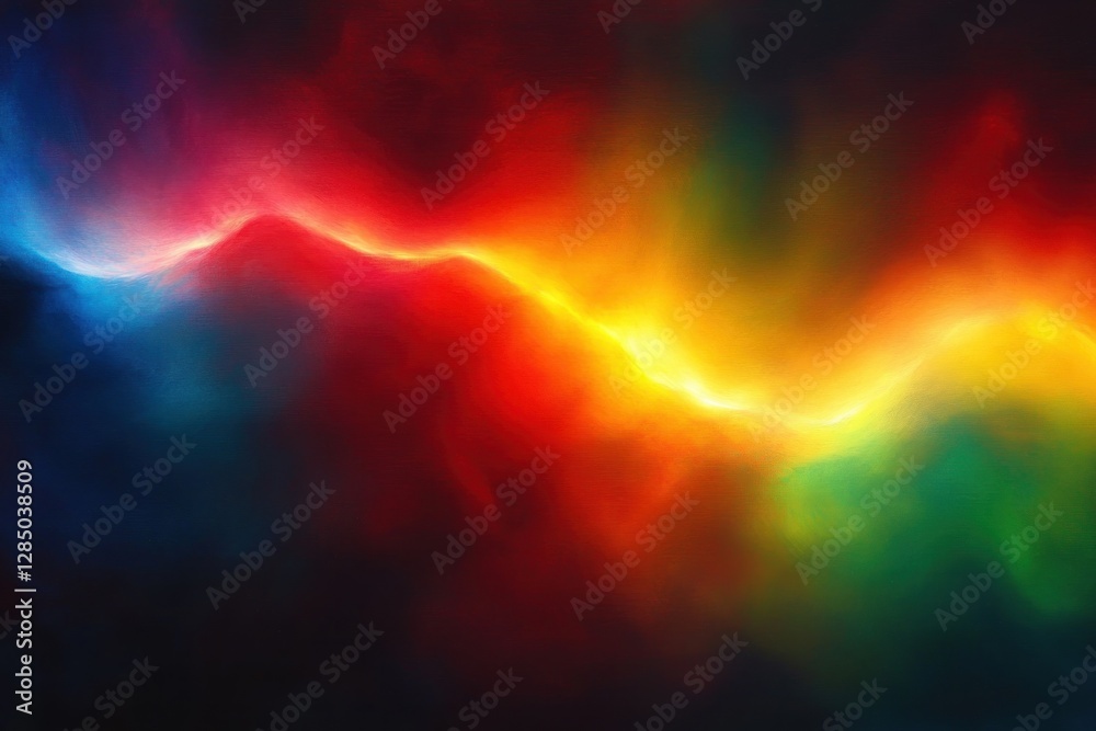 Aufkleber colorful light refractions and color dispersion abstract artwork with impressionist style