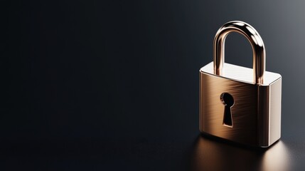 Fototapeta premium Shiny Metal Lock Protecting Confidential Information and Secured Assets