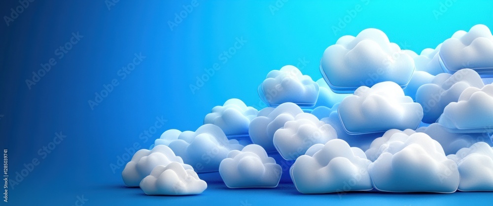 Aufkleber Cloud Drive Logos on Table with Copy Space for Web Banner Format