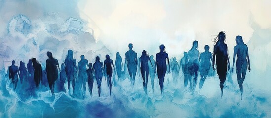 Journey of Hope in Watercolor Migration Scene