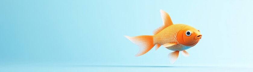 Vibrant Orange Goldfish Swimming Gracefully in Tranquil Aquarium