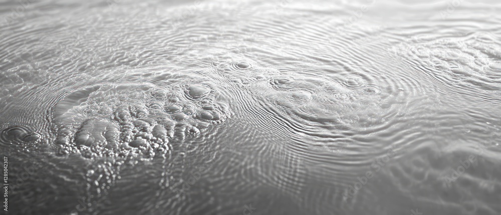 Poster Clear Water Surface with Ripples and Bubbles in Soft Light for Abstract Summer Background