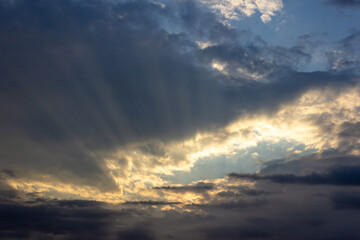 Obraz premium Cloudscape, Colored Clouds at Sunset
