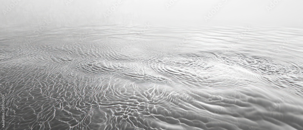 Poster Water Surface Texture with Ripples Splashes Bubbles Abstract Background Nature Summer Clear Transparent Light Reflection